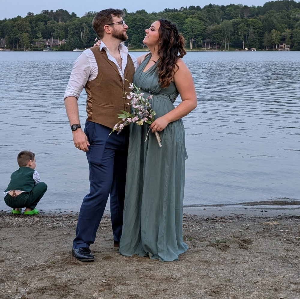 Birdy Grey Grace convertible bridesmaid dress in sea glass chiffon